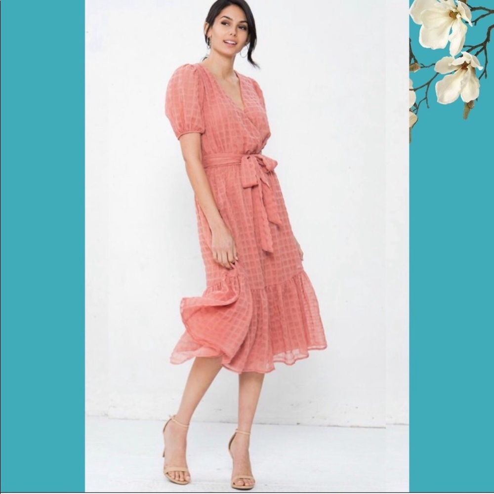 Flying Tomato Golden Yellow Midi Wrap Dress - Picture 10 of 11